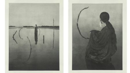 Two of Sayuri Ichida's monochrome photographs of her sister