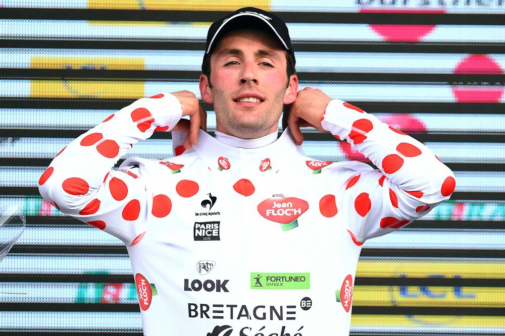 Jonathan Hivert in the mountains jersey.
