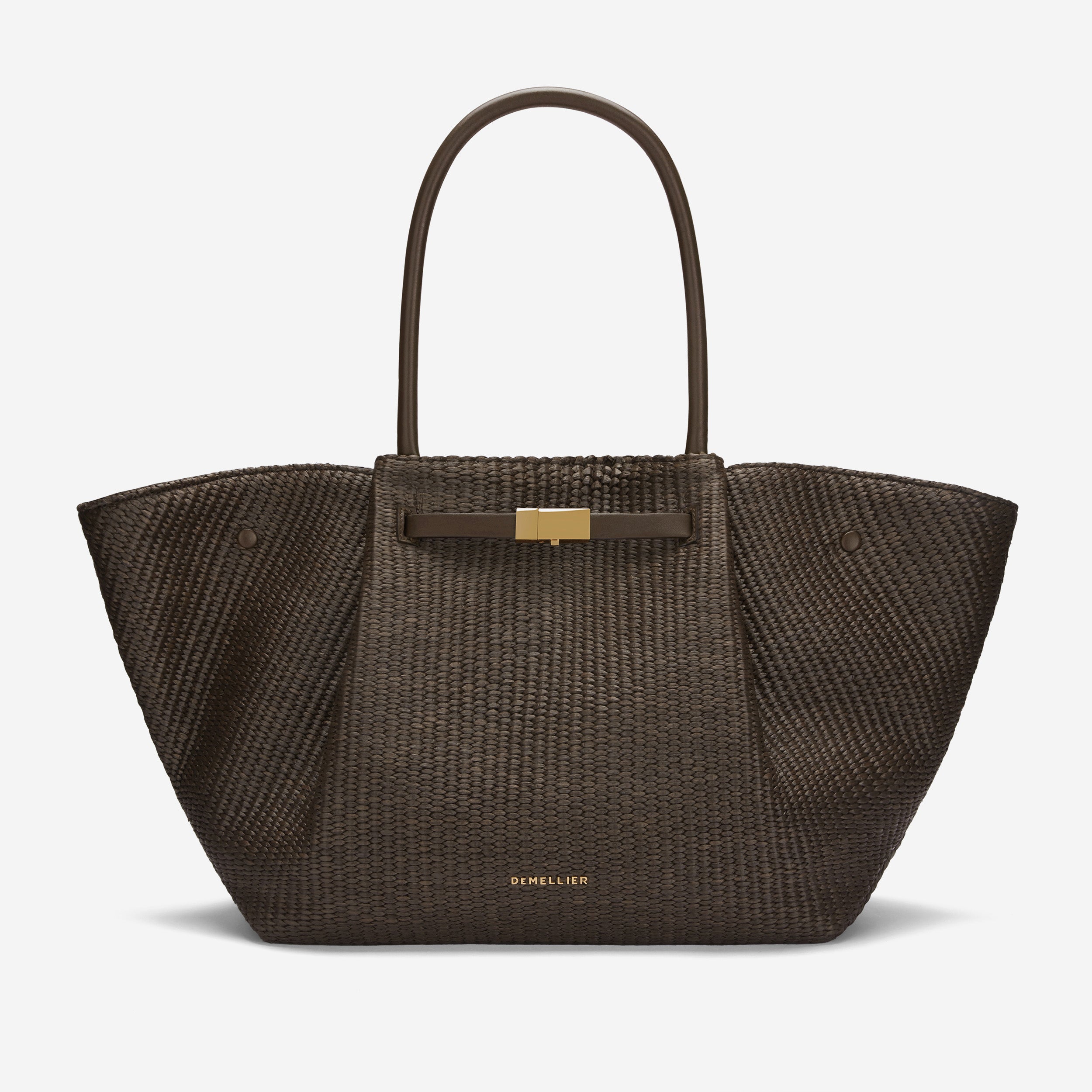 The New York | Espresso Raffia 
Espresso Smooth | Demellier