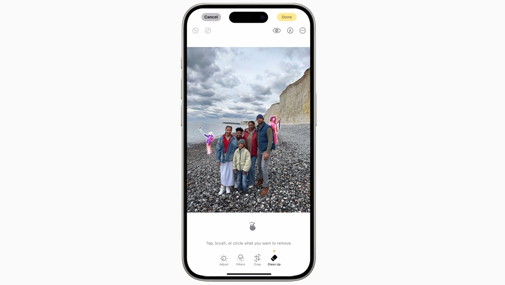 Editing a photo with iOS 18