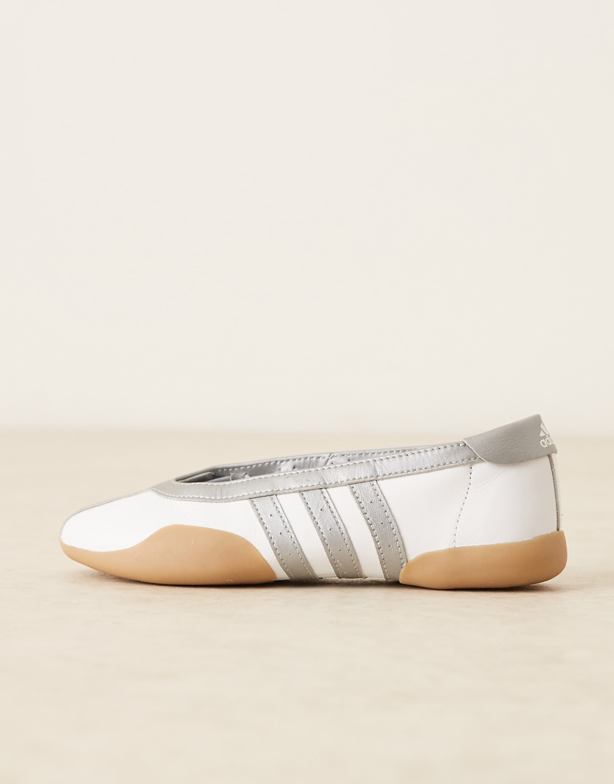 Adidas Originals Taekwondo Mei Ballet Trainers in White and Silver With Gum Sole