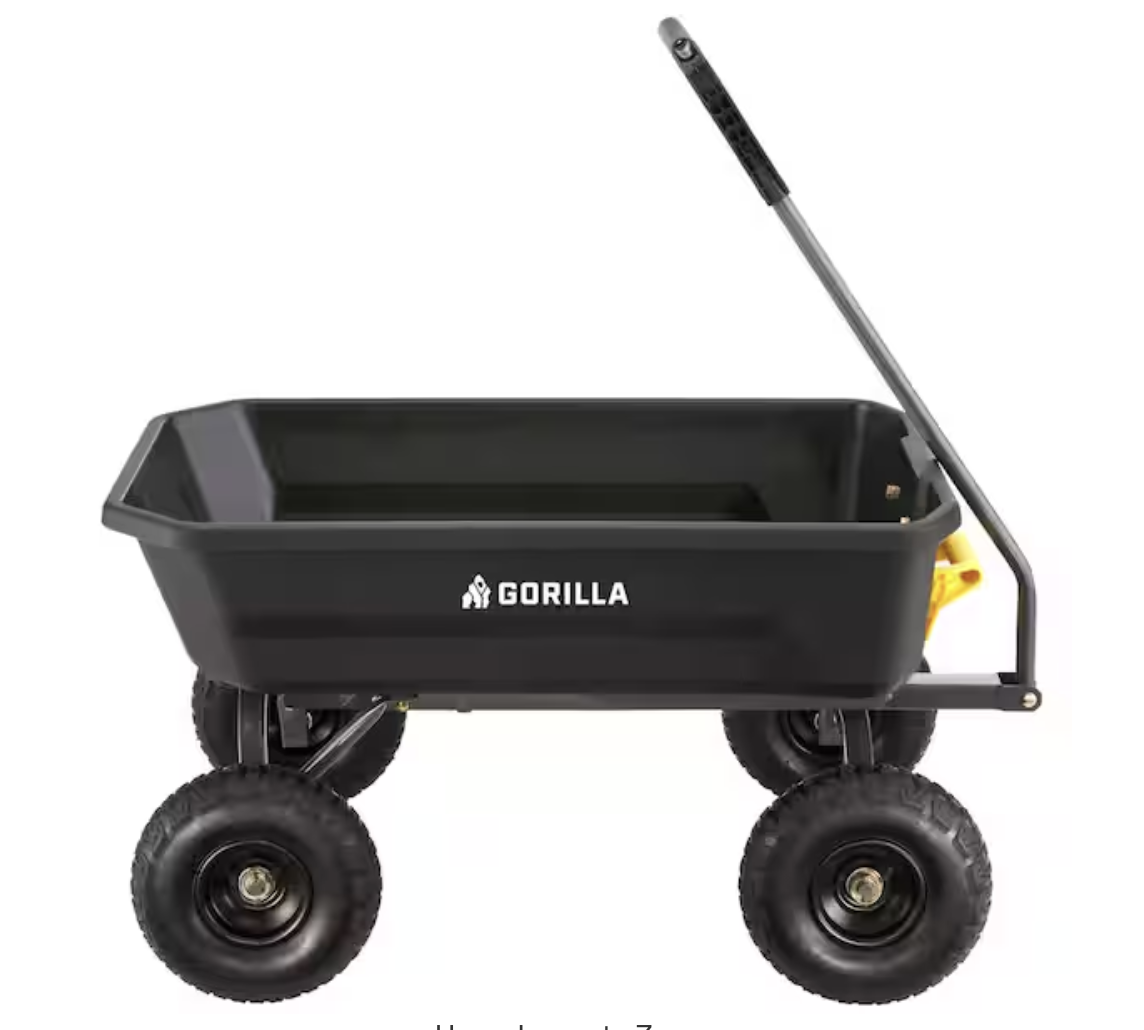 black garden cart product shot