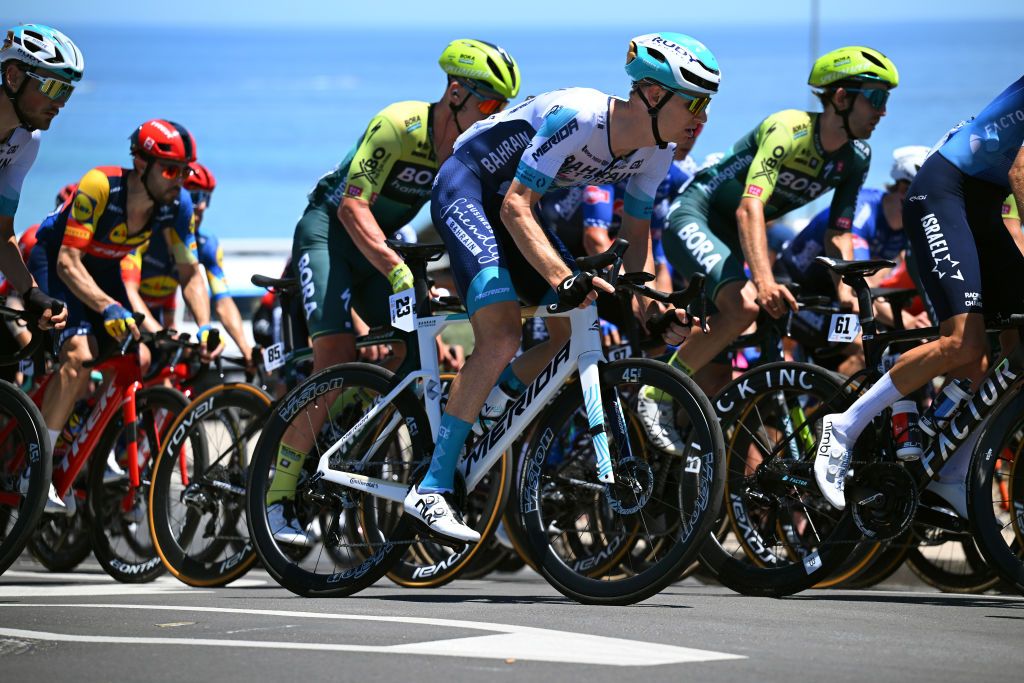Jack Haig (Bahrain Victorious) in the peloton