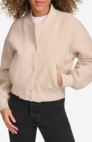 Faux Shearling Bomber Jacket