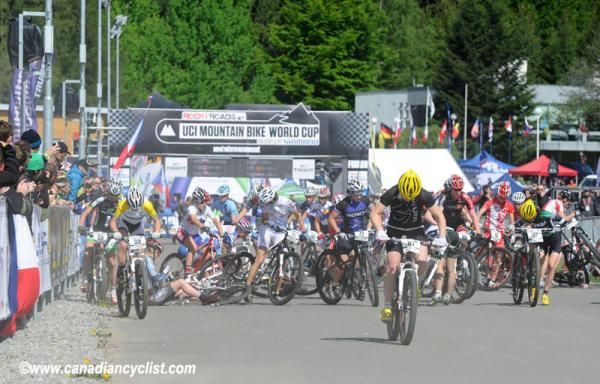 A crash at the start took a lot of riders down