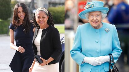 Meghan Markle’s mom Doria with Meghan side by side with Queen Elizabeth