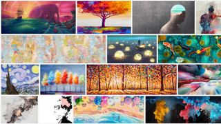 Stock art websites: selection of paintings from Adobe Stock