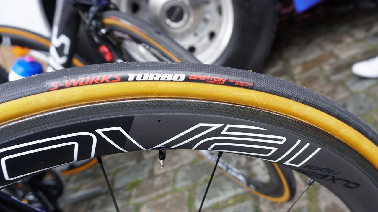 The majority of Quick-Step Floors and Bora-Hansgrohe used Specialized's S-Works Hell of the North cobble-specific tyres