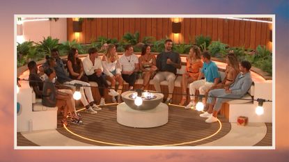 The cast of Love Island 2022 sat around the firepit