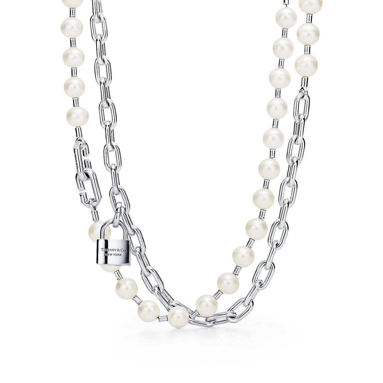 best layering necklaces Tiffany Hardwear Pearl Lock Necklace