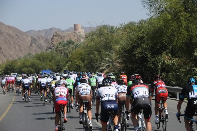 The peloton tackles the fourth stage of Tour of Oman