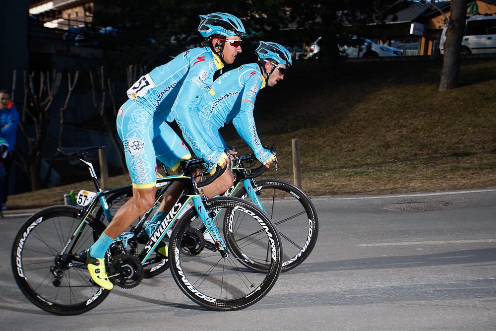 Andrey Zeits and Davide Malacarne of Astana.