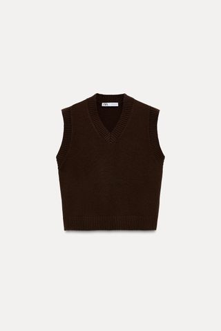 Plain Knit Sweater Vest