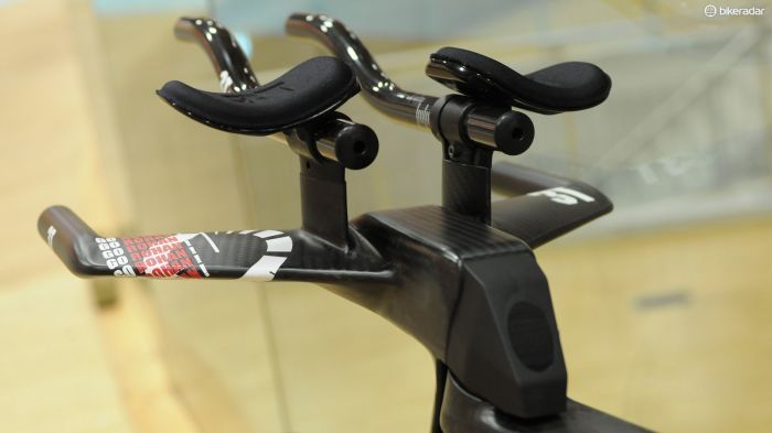 The finished bar and stem setup aboard one of Dennis' two bikes for his attempt