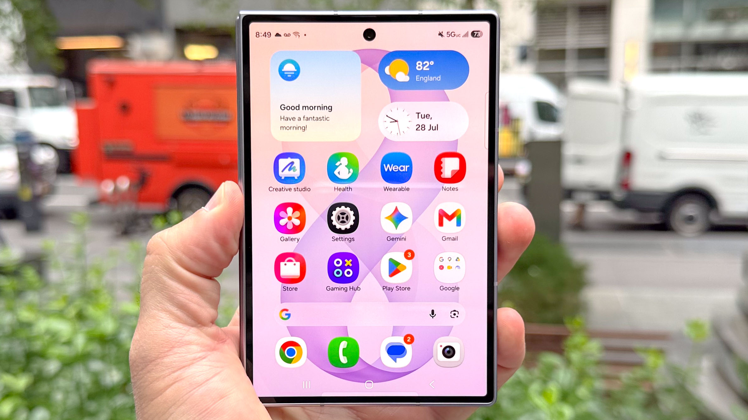 Galaxy Z Fold 8 shown held in-hand