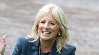 WILMINGTON, DELAWARE - SEPTEMBER 01: Dr. Jill Biden, wife of Democratic presidential candidate former Vice President Joe Biden, gestures during a visit at Evan G. Shortlidge Academy on September 1, 2020 in Wilmington, Delaware. Dr. Biden visited the school and took part in conversations with educators on safely reopening schools. (Photo by Alex Wong/Getty Images)