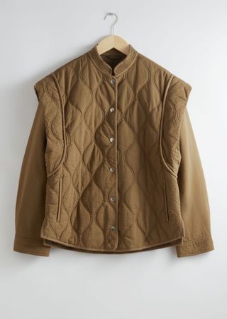 Quilted Extended-Shoulder Jacket