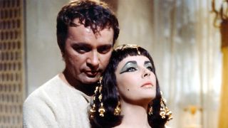 Mark Antony (Richard Burton) and Cleopatra (Elizabeth Taylor) embrace in a publicit still for Joseph L. Mankiewicz's 1963 Cleopatra movie