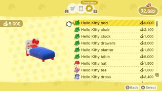 Animal Crossing New Horizons Hello Kitty Furniture
