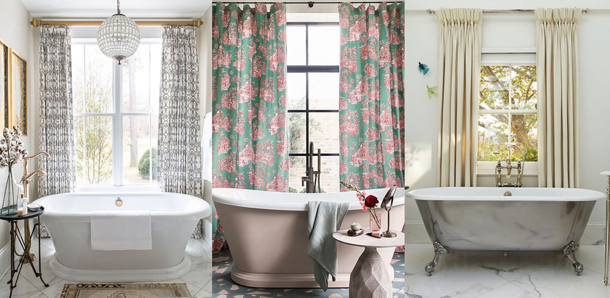 Bathroom Curtain Ideas 10 Elegant, Best Curtain Fabric For Bathroom Walls