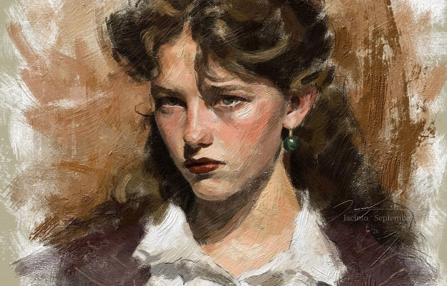 A painting of a woman