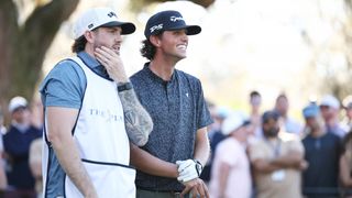 Grant Horvat and his caddie at the Creator Classic