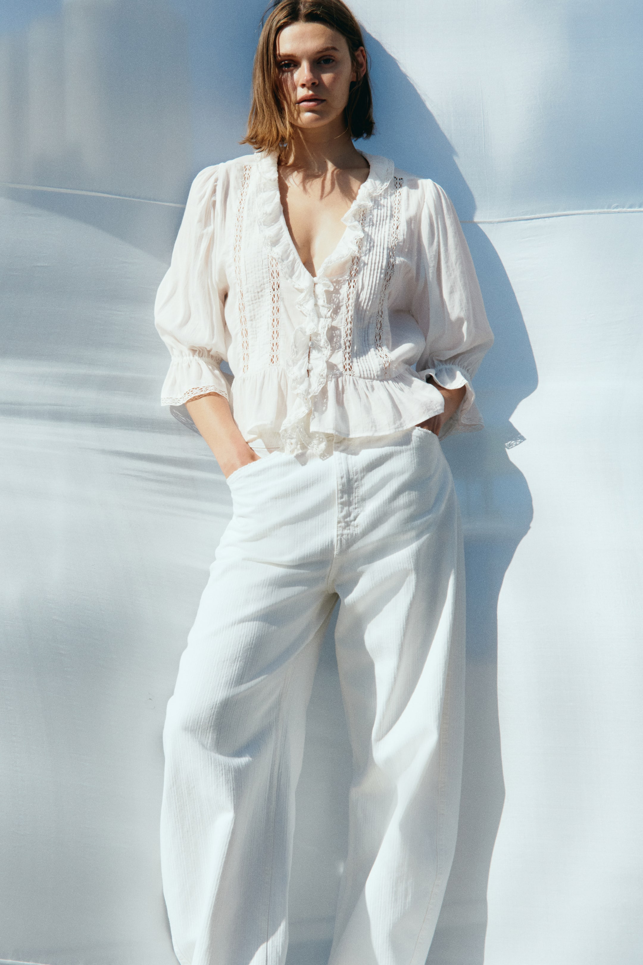 Lace-Trimmed Blouse