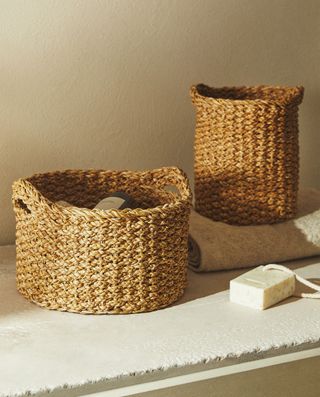 Cylindrical Seagrass Basket