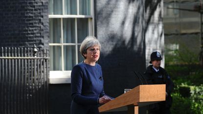 Theresa May outside No 10