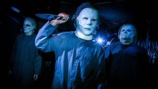 Michael Myers at Halloween house in Hollywood Horror Nights 2022 house