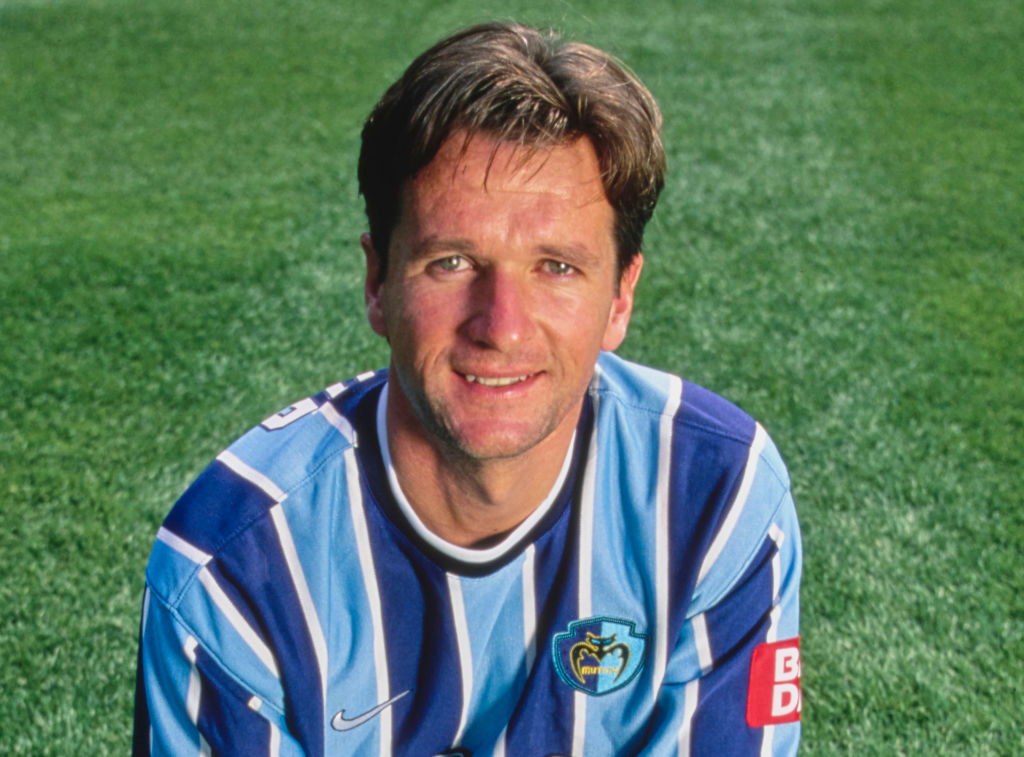 Frank Yallop #5, Defender for the Tampa Bay Mutiny of the the MLS Eastern Conference poses for a photograph before the MLS All-Star Game on 8th July 1997 at the Meadowlands stadium in East Rutherford, New Jersey, United States.