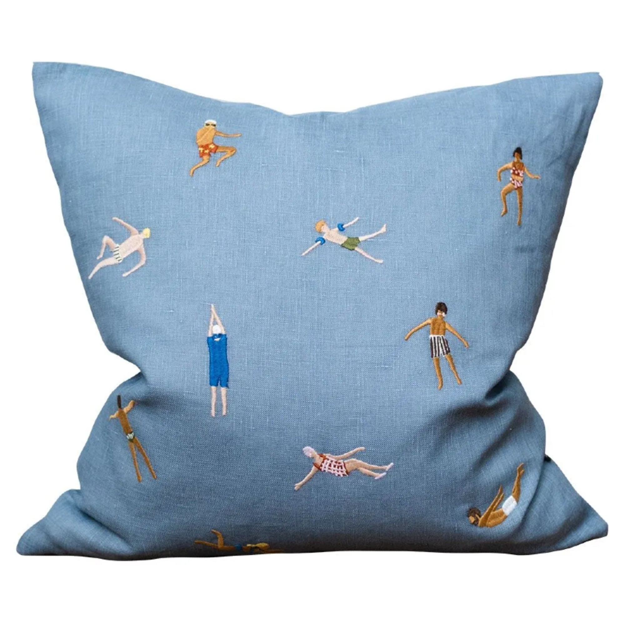 Fine Little Day Swimmers Embroidered Cushion