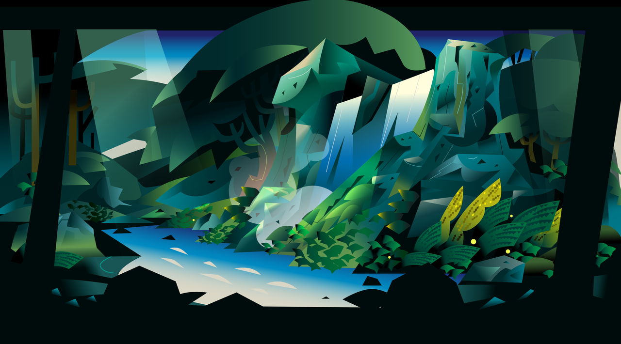 Stylised art from an indie video game