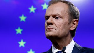 Brussels, Belgium. 15th November 2018. EU Council President Donald Tusk gives a press conference on results of EU-South Africa summit.