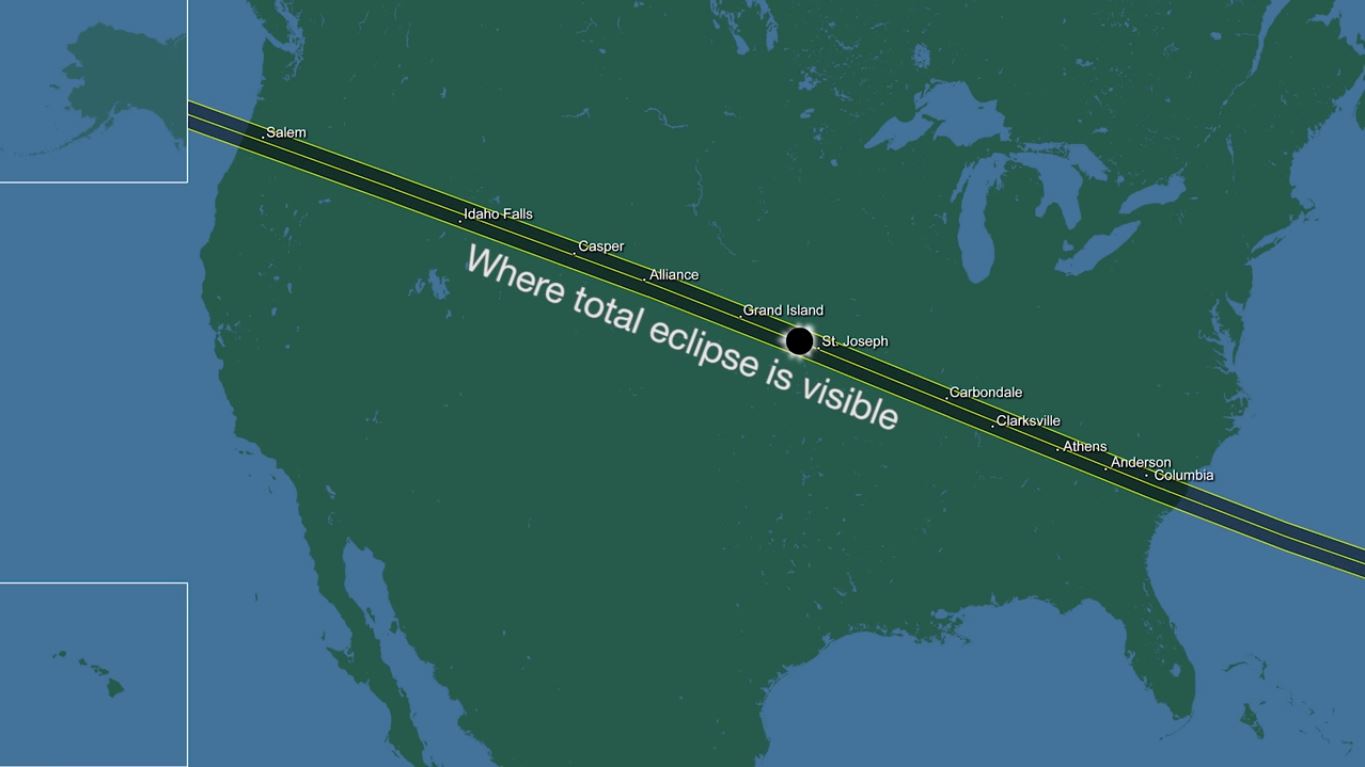 August 2017 eclipse map