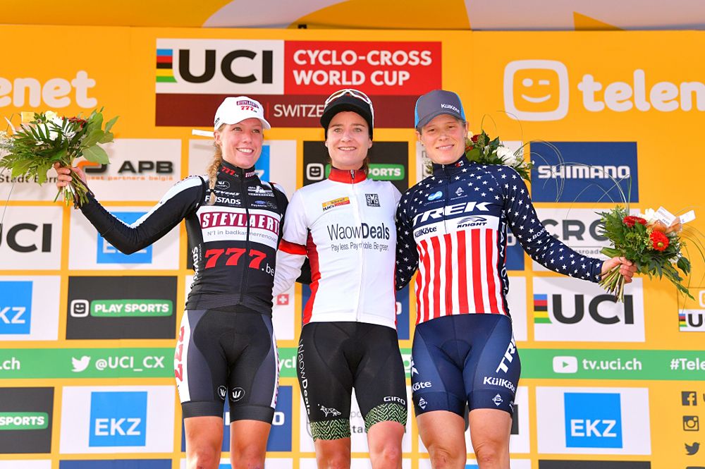 Marianne Vos (WaowDeals) wins Cyclo-cross World Cup in Bern 2018 - Annemarie Worst second and Katie Compton third