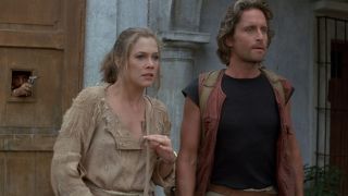 Kathleen Turner and Michael Douglas in Romancing the Stone