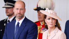 Prince William and Catherine, Princess of Wales attend the formal welcome for French President Emmanuel Macron on day one of the State Visit to the United Kingdom on July 8, 2025