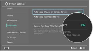 Select Suspend Auto Sleep while playing media content