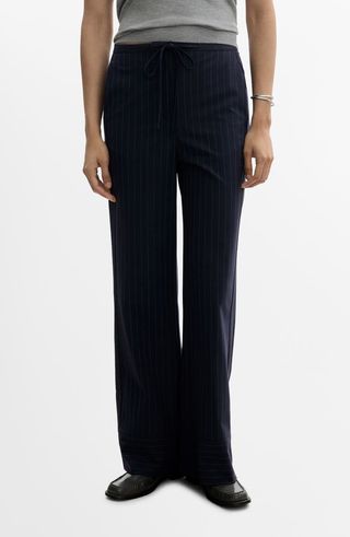 Chalk Stripe Straight Leg Pants