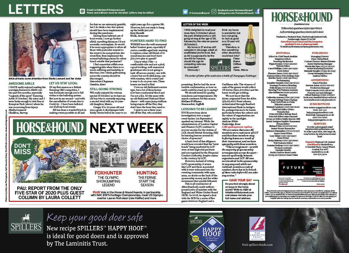 Letters and NWB 22 October 2020