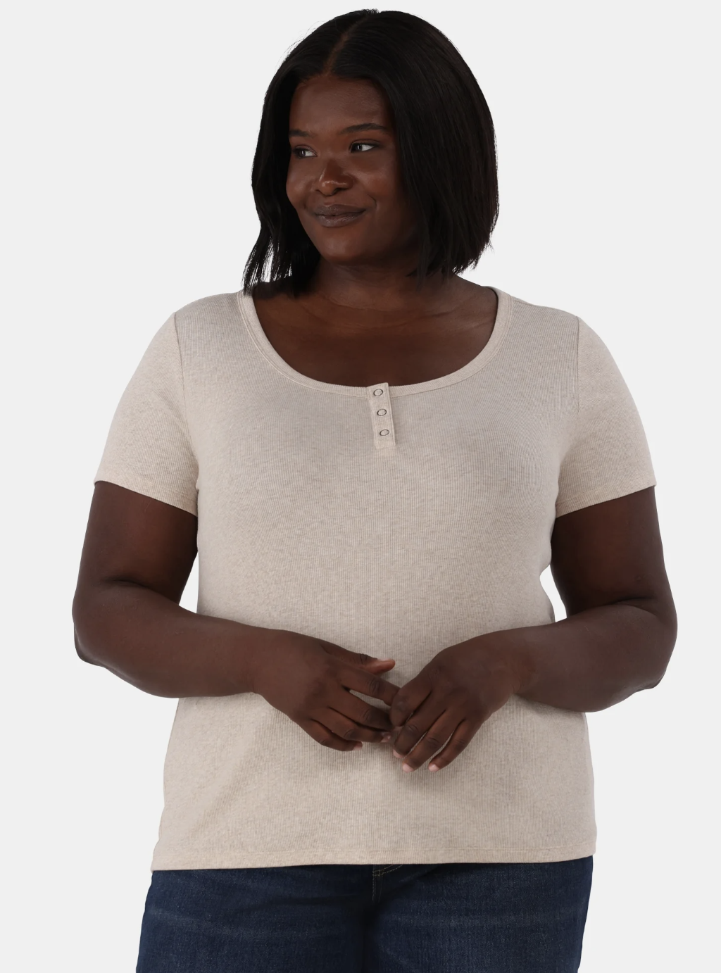 Terra & Sky, Terra & Sky Women's Plus Size Rib Tee With Short Sleeves, Sizes 0x-4x