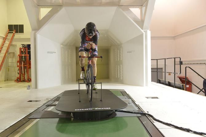 Taylor Phinney in the wind tunnel in 2013