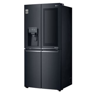 black coloured two door fridge