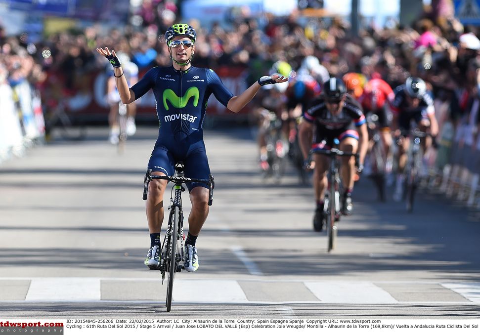 Juan Jose Lobato (Movistar Team) wins the final stage in the Vuelta a Andalucia