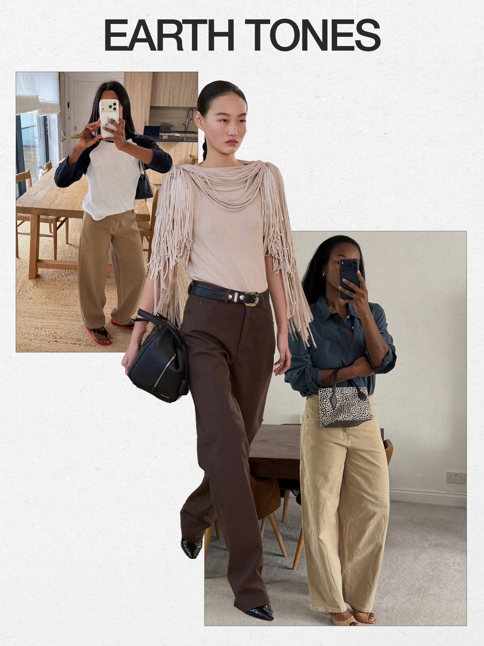 Runway and influencer images featuring the major fall 2026 denim trends.