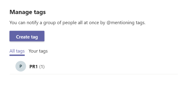 How to create and manage tags in Microsoft Teams