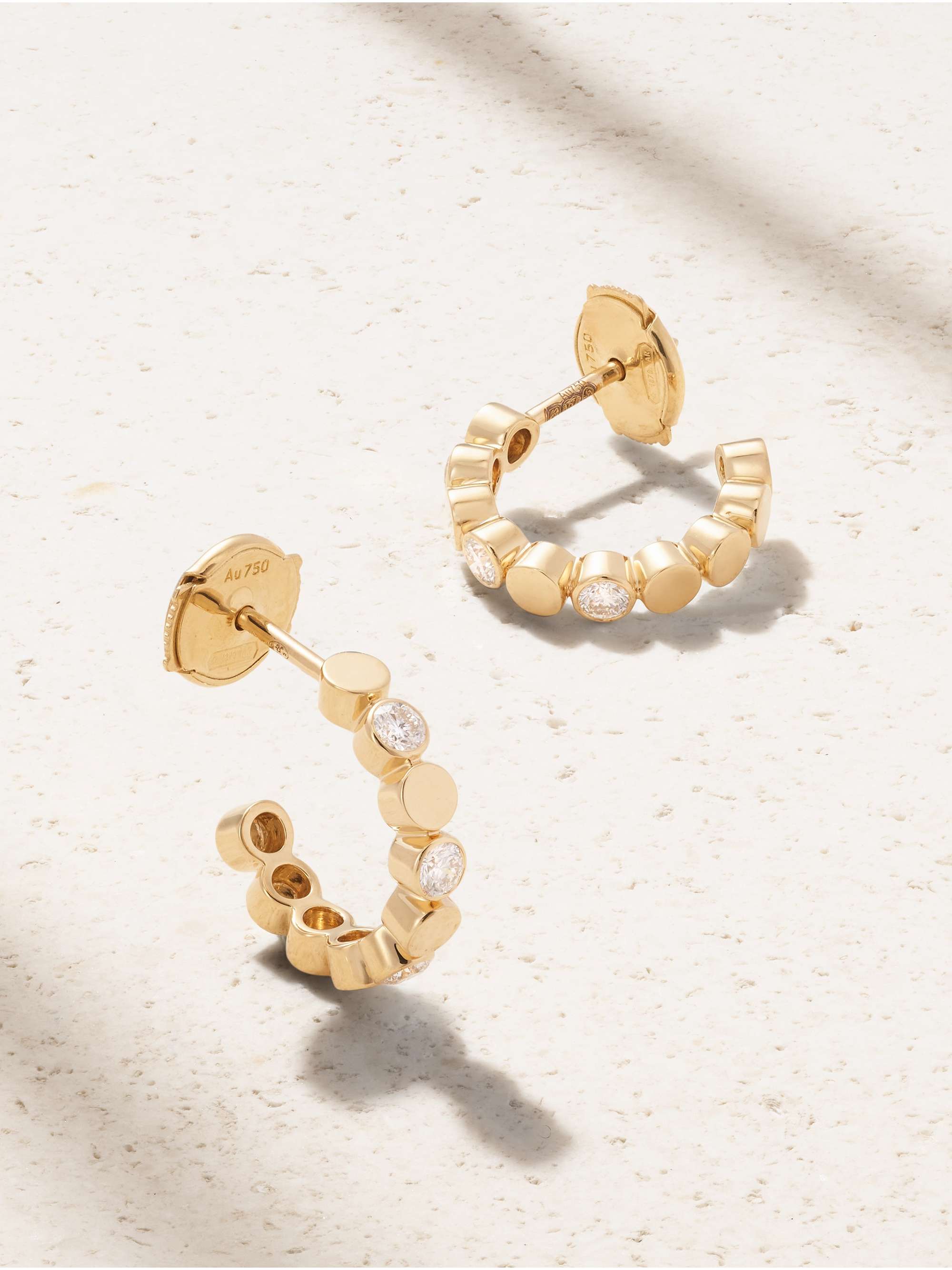 D-Vibes Mini 18-Karat Gold Diamond Hoop Earrings