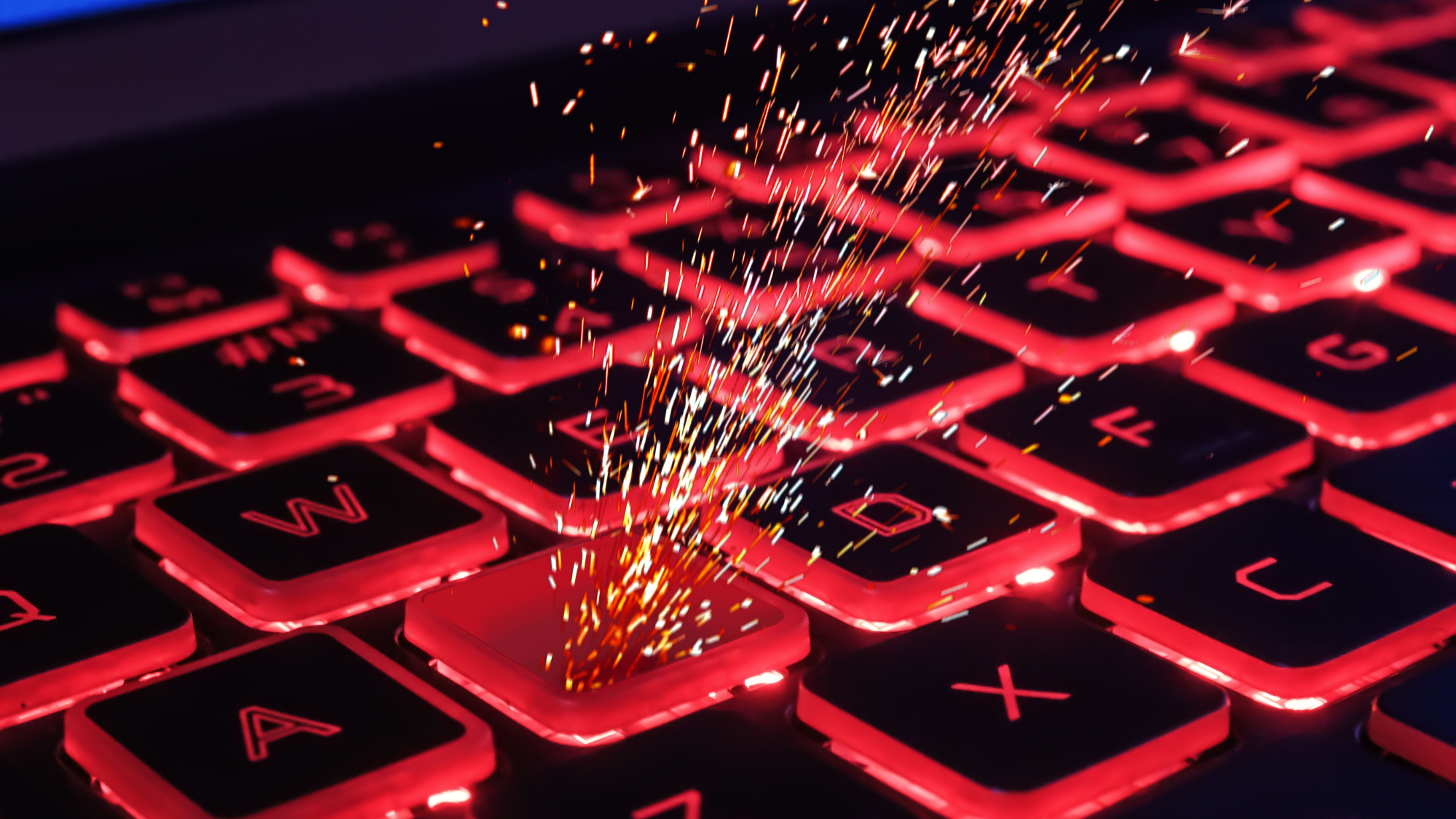 Sparks on a laptop