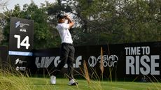 Kartik Singh pictured on the 14th hole at DLF Golf and Country Club, during International Series India presented by DLF, the first of 10 tournaments on The International Series in 2025